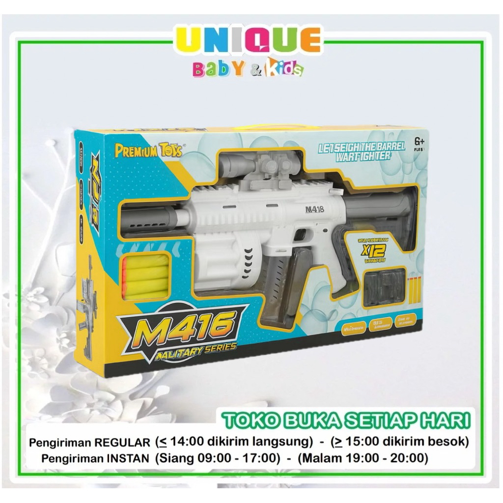 Mainan Tembakan Multifungsi M416 Bubble Gun 4in1 / Peluru Busa & Peluru Gel Air