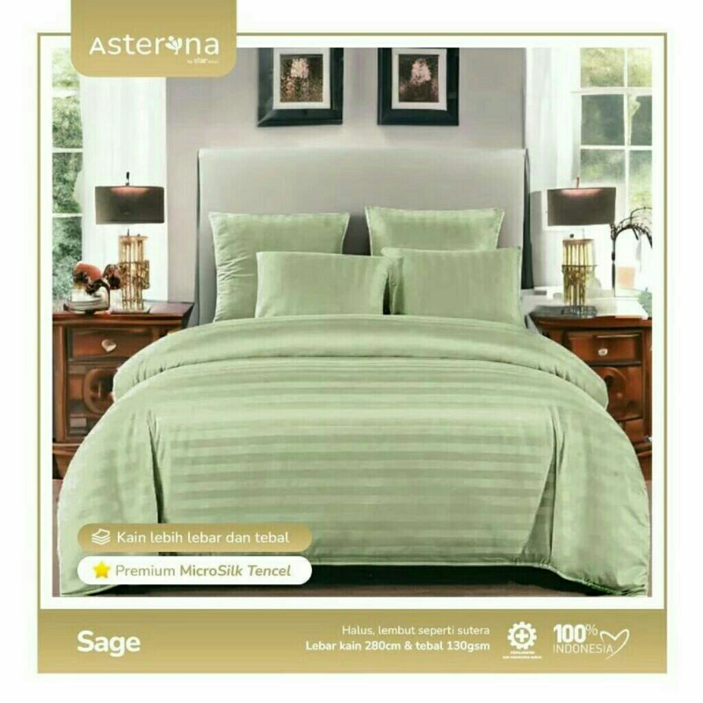 Sprei MicroTencel Premium Sage & Mint Green
