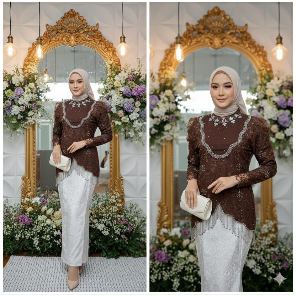 Kebaya Fuji tille songket payet terbatu-kebaya waisuda elegan-Kebaya lamaran