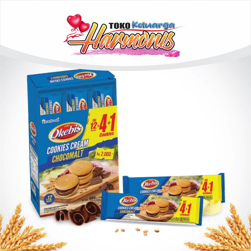 Okebis Cookies Cream 72 Chocomalt 1 Box Isi 12 Pcs