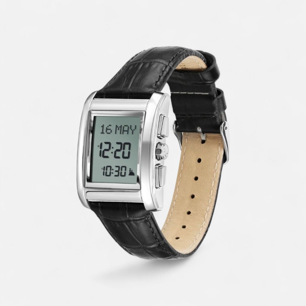 Jam Al fajr Hitam Classic Watch WS - 06L (Silver - Black Strap)