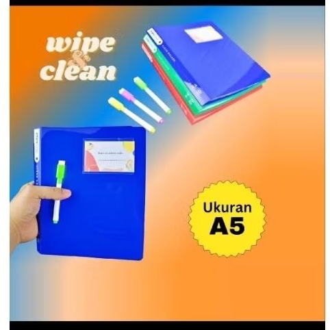 Worksheet Wipe & Clean Volume 1 -3 | Map clear holder & Spidol