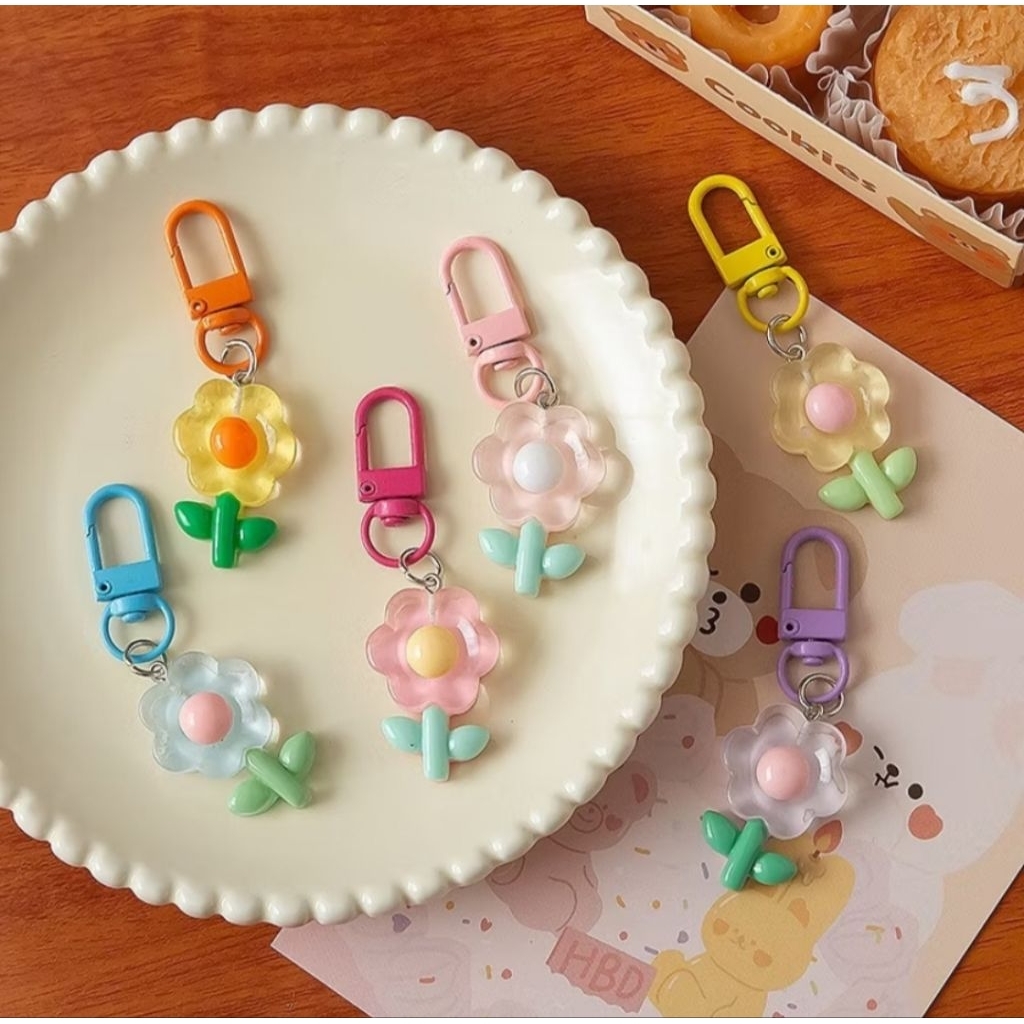 Gantungan kunci Clay Resin Bunga Daisy