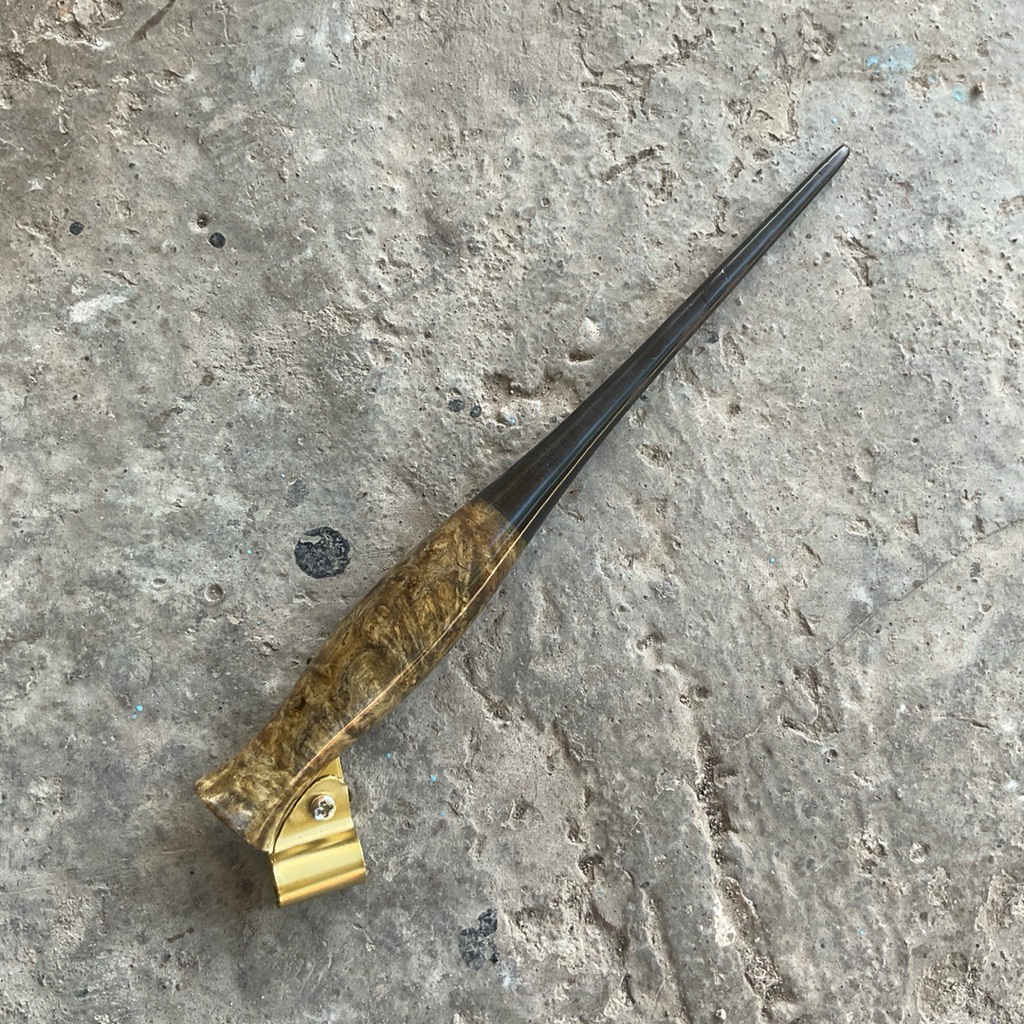 Oblique Pen Calligraphy Bullock Flange Amboyna Silver