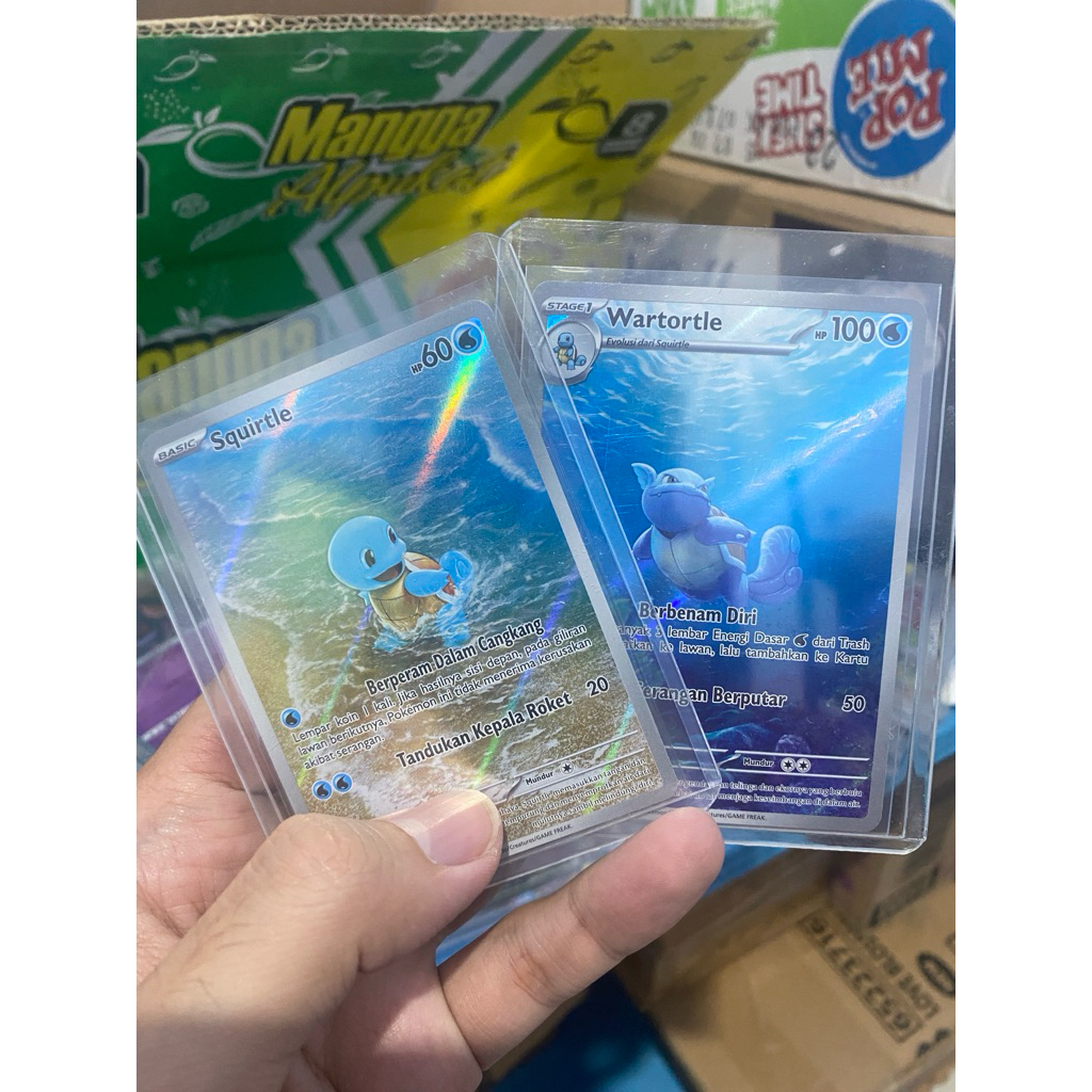 Set Evoline Squirtle AR • Wartortle AR 170/171/165 (sv2a) TCG Pokemon Indoensia