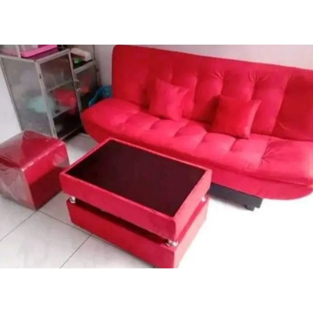 Sofa Bed kain beludru