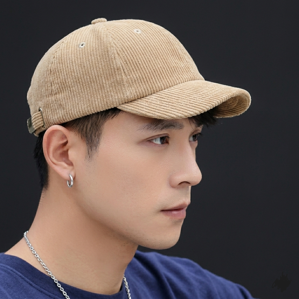 Topi Lidah pendek Corduroy Gaya Korea Terlaris