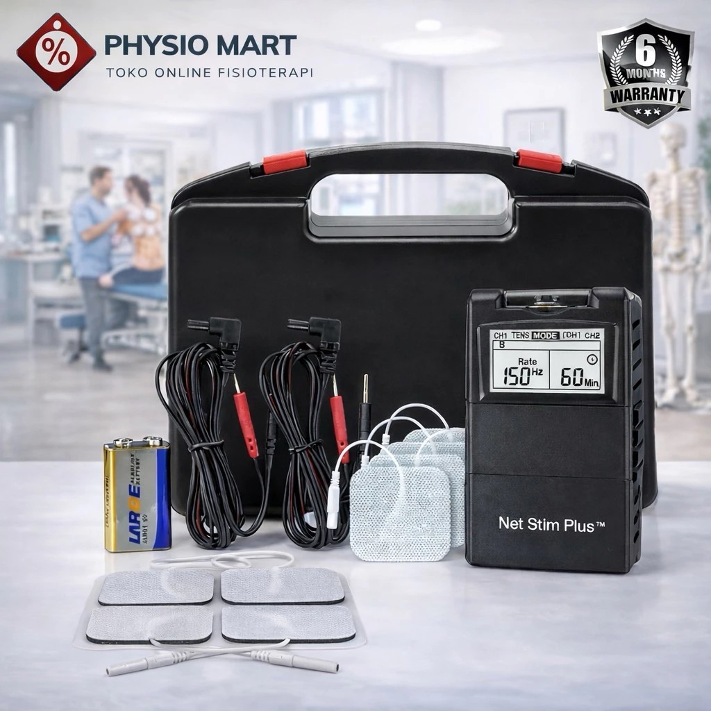 NET STIM PLUS TENS + EMS / NMES 2 CHANNEL FISIOTERAPI PORTABLE MADE IN USA Elektrik Mini Terapi Fisi