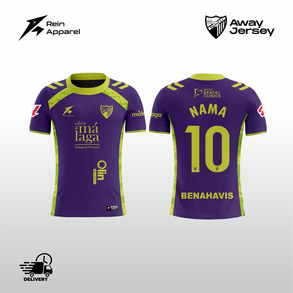 Baju Kaos Jersey Bola Malaga CF Terbaru Gratis Bebas Request Nama Nomor Punggung