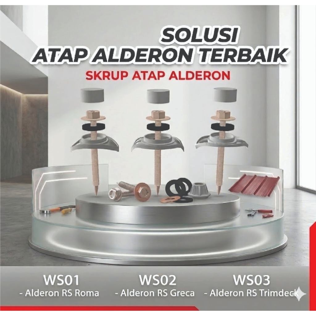Kode : WS - Baut Alderon RS Original - Screw Roofing Anti Karat untuk Roma Greca Trimdeck