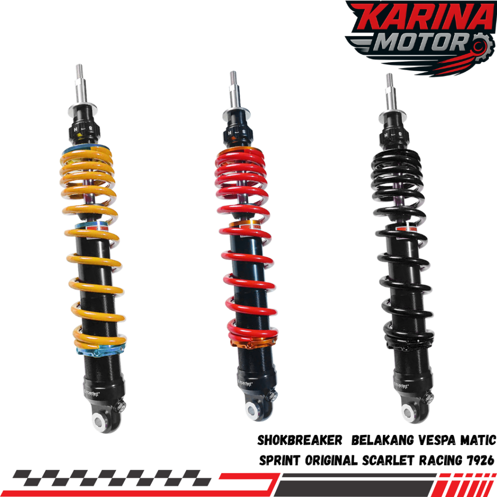Shockbreaker Belakang Vespa Matic Sprint Non Tabung Klik Rebound Original Scarlet Racing 7926