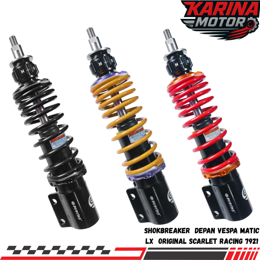 Shockbreaker Depan Vespa Matic LX Non Tabung Klik Rebound Original Scarlet Racing 7921