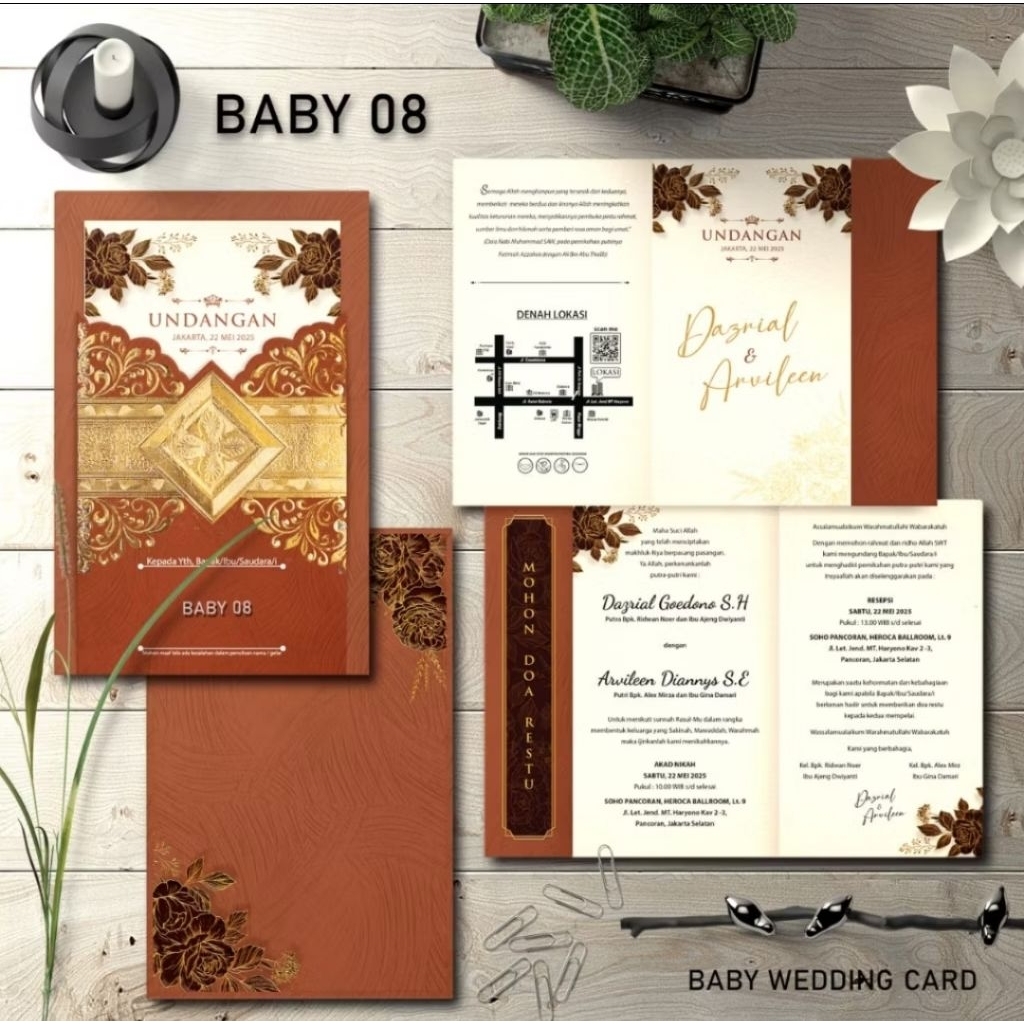 Cetak Undangan HARD COVER | Undangan Pernikahan Hardcover | Undangan Blangko baby 08 & 09| Undangan 