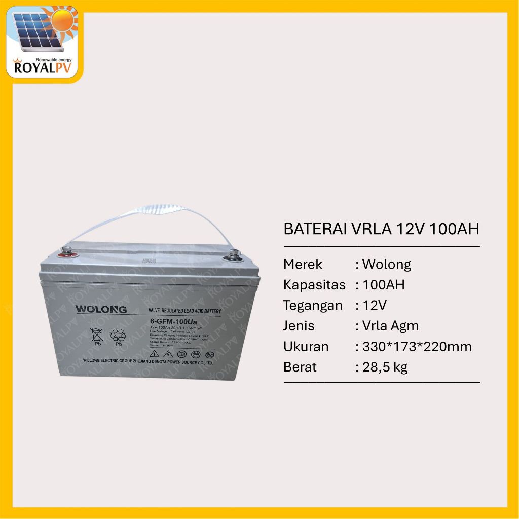 Baterai vrla 12v 100ah ups aki agm 12v 100ah