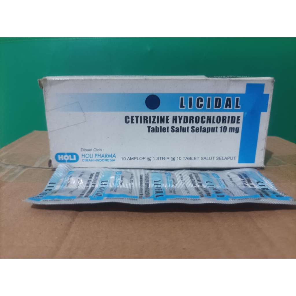 Licidal Cetirizine tablet 1 strip isi 10 tablet obat untuk gatal, alergi