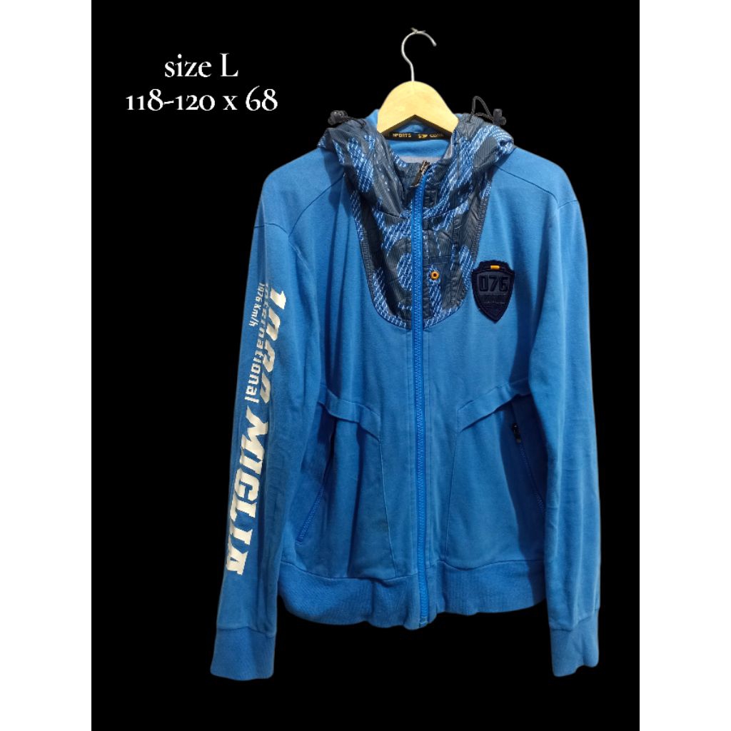 hoodie zipper coax biru sz L