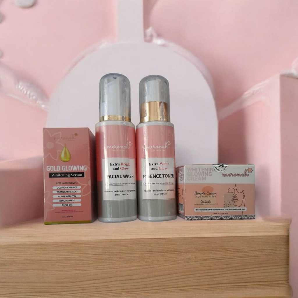 Paket Meronah Cream+Sabun Collagen+Serum Glowing+Beauty Water/Toner / ATASI FLEK Dalam 6 Hari
