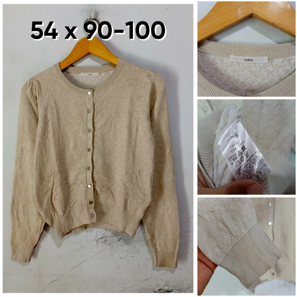 Cardigan Index Coklat Tebal Size M Wanita Knit Atasan Rajut E006