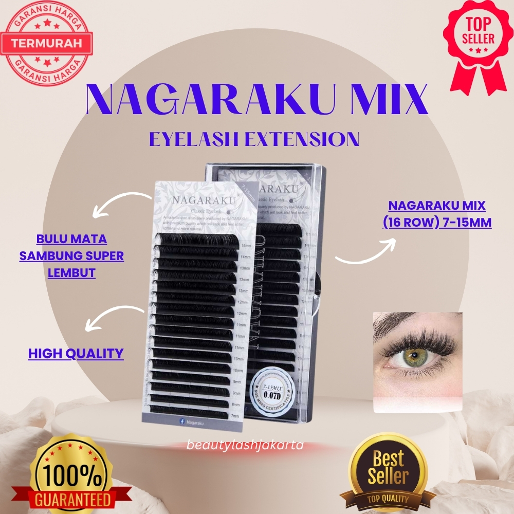 NAGARAKU MIX EYELASH EXTENSION / BULUMATA NAGARAKU MIX / NAGARAKU EYELASH EXTENSION MIX SIZE