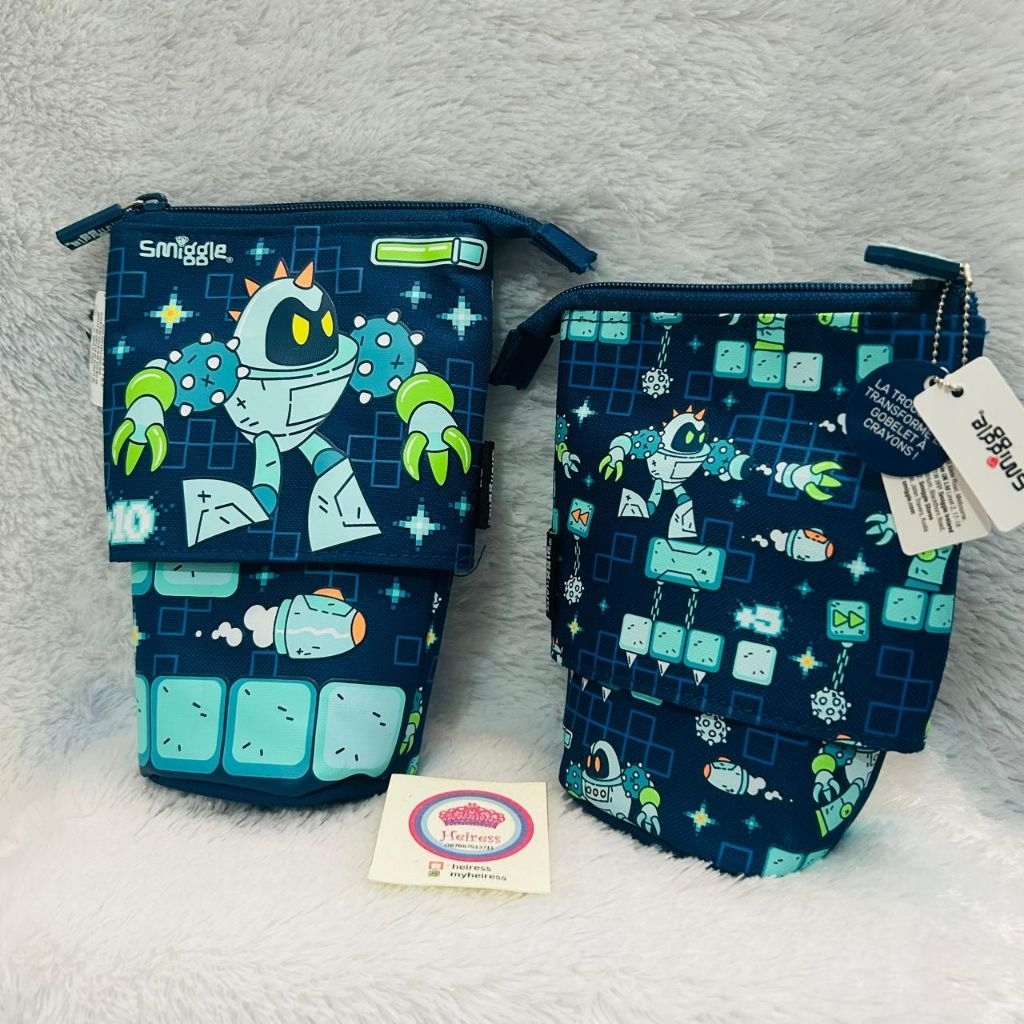 Smiggle Pencil Case Dino Black Animalia Tempat Pensil