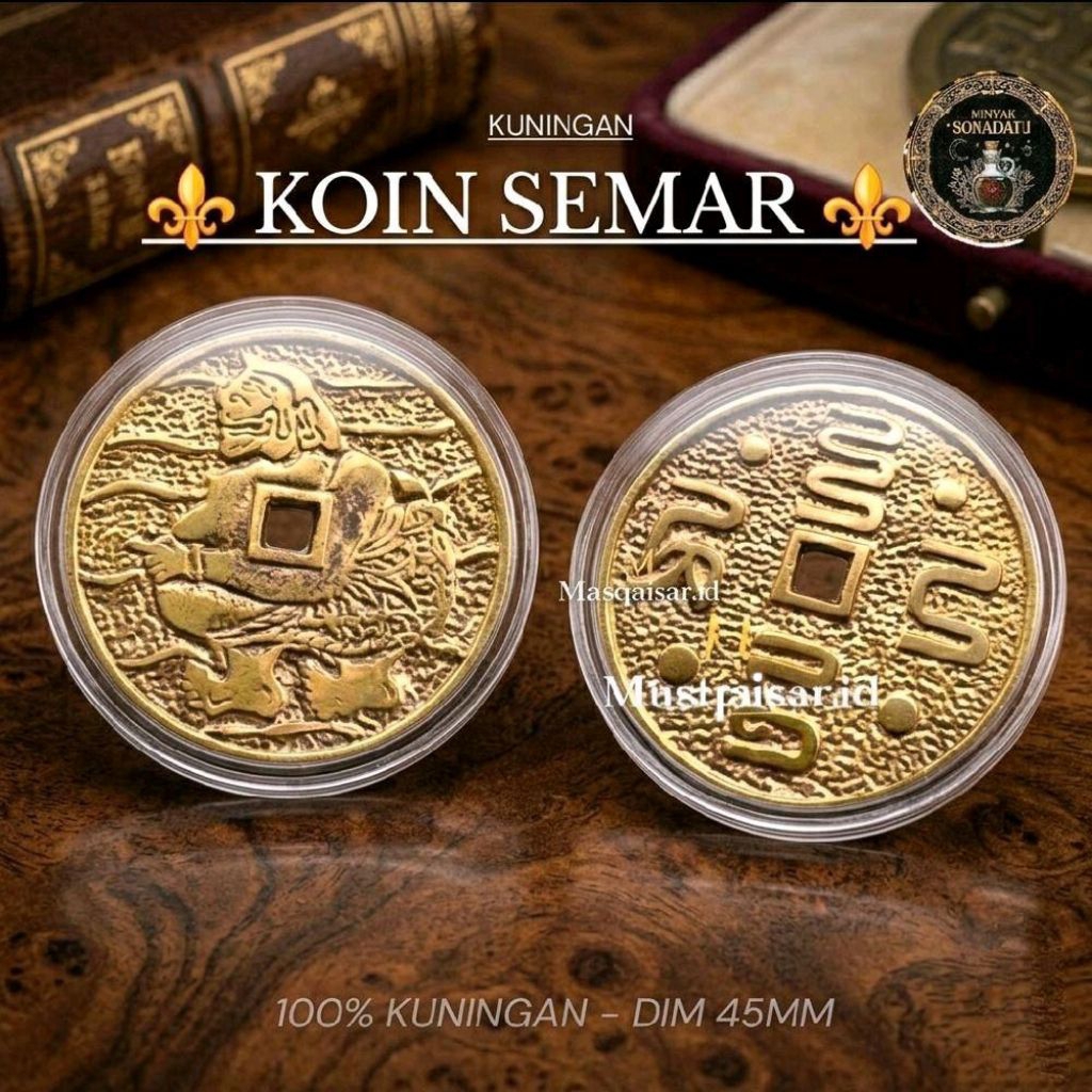 Koin semar Kuningan lebar 8cm besar