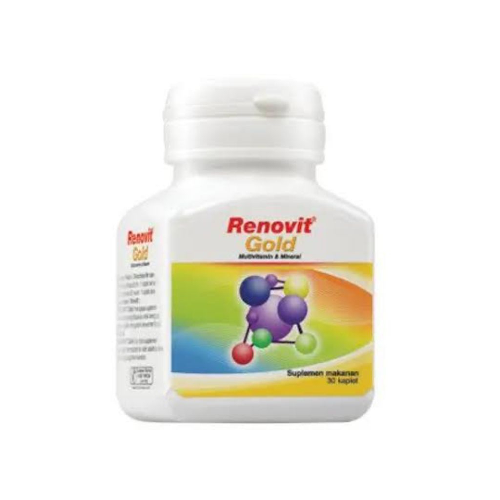 Multivitamin dan Mineral Renovit Gold 30 Kaplet untuk Lansia