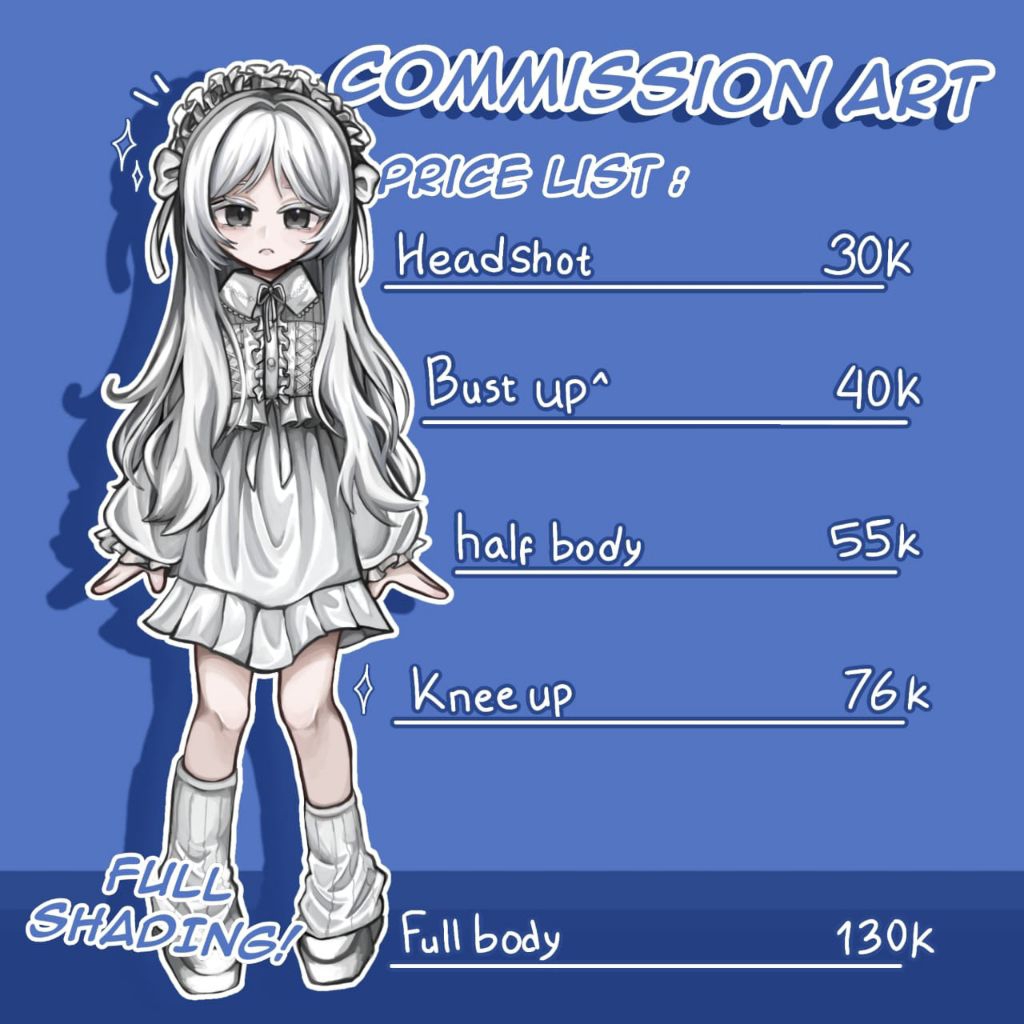 COMMISSION ART | Jasa gambar illustrasi, anime style full shading murah