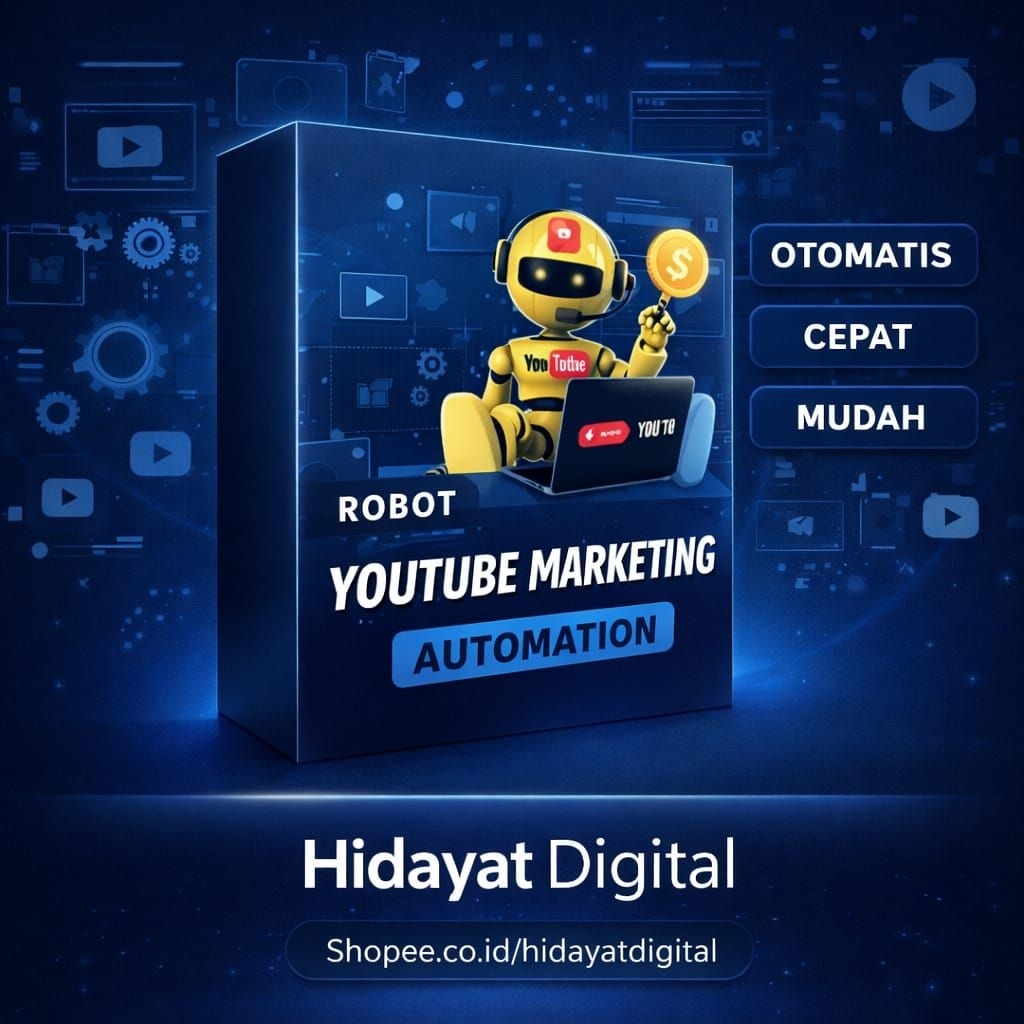 SOFTWARE YOUTUBE MARKETING TOOLS + BONUS ECOURSE PASTI PRAKTIK LARIS ROBOT DIGITAL MARKETING PELUANG