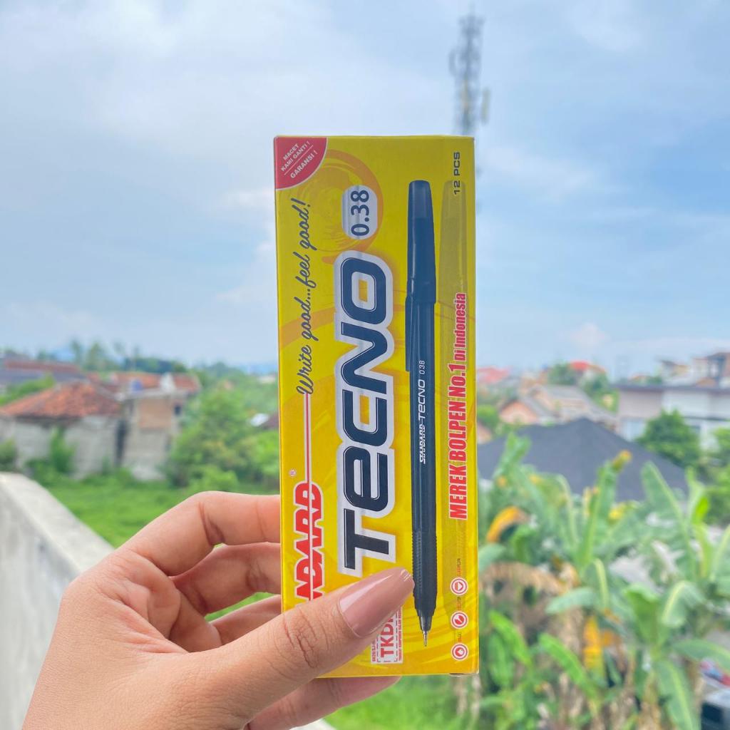 Grosir 1 Lusin Pena Standard Tecno 0.38mm Isi 12 Pcs - Pulpen Murah Berkualitas