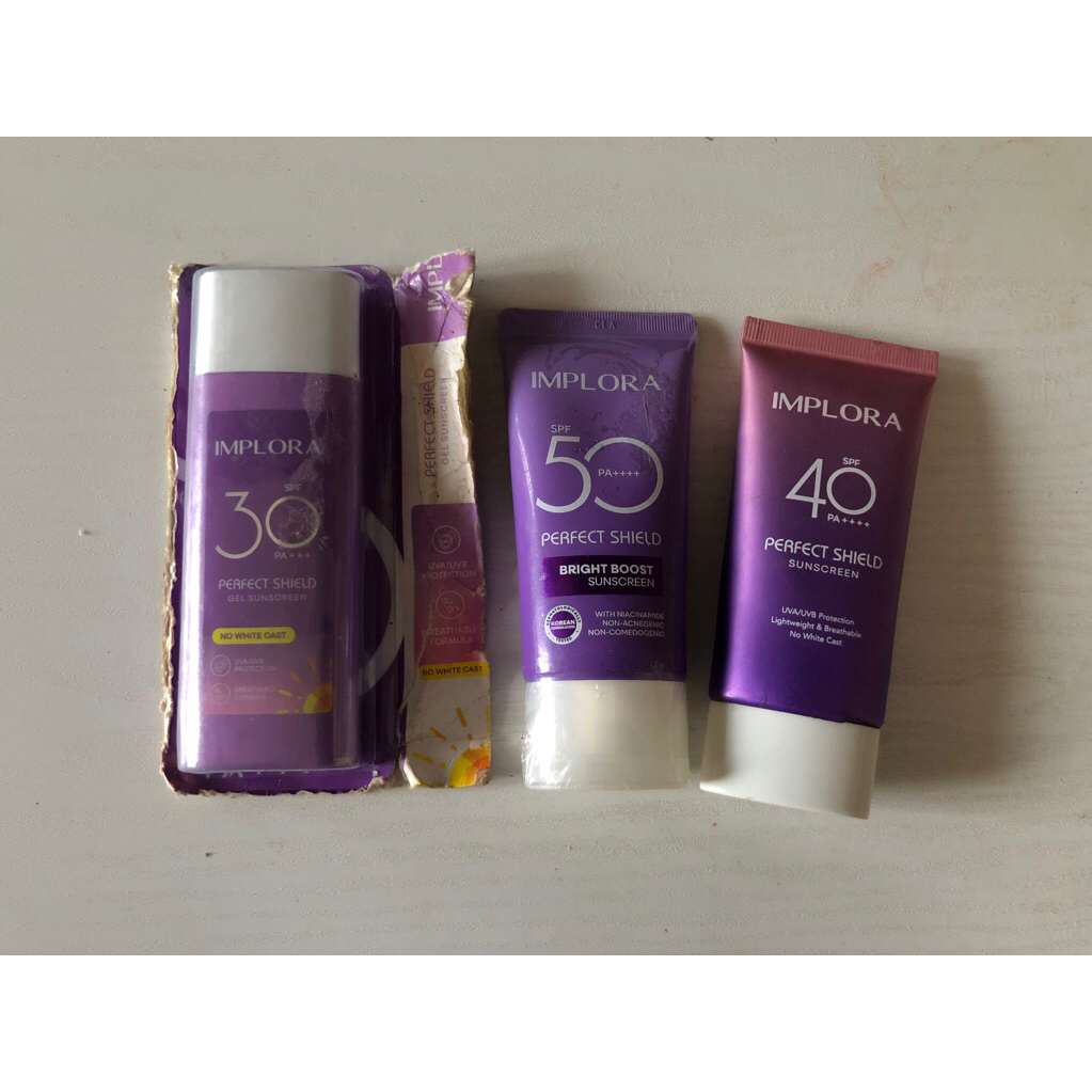 (Reject Kemasan) IMPLORA Perfect Shield Gel Sunscreen - 30 40 50 SPF PA+++
