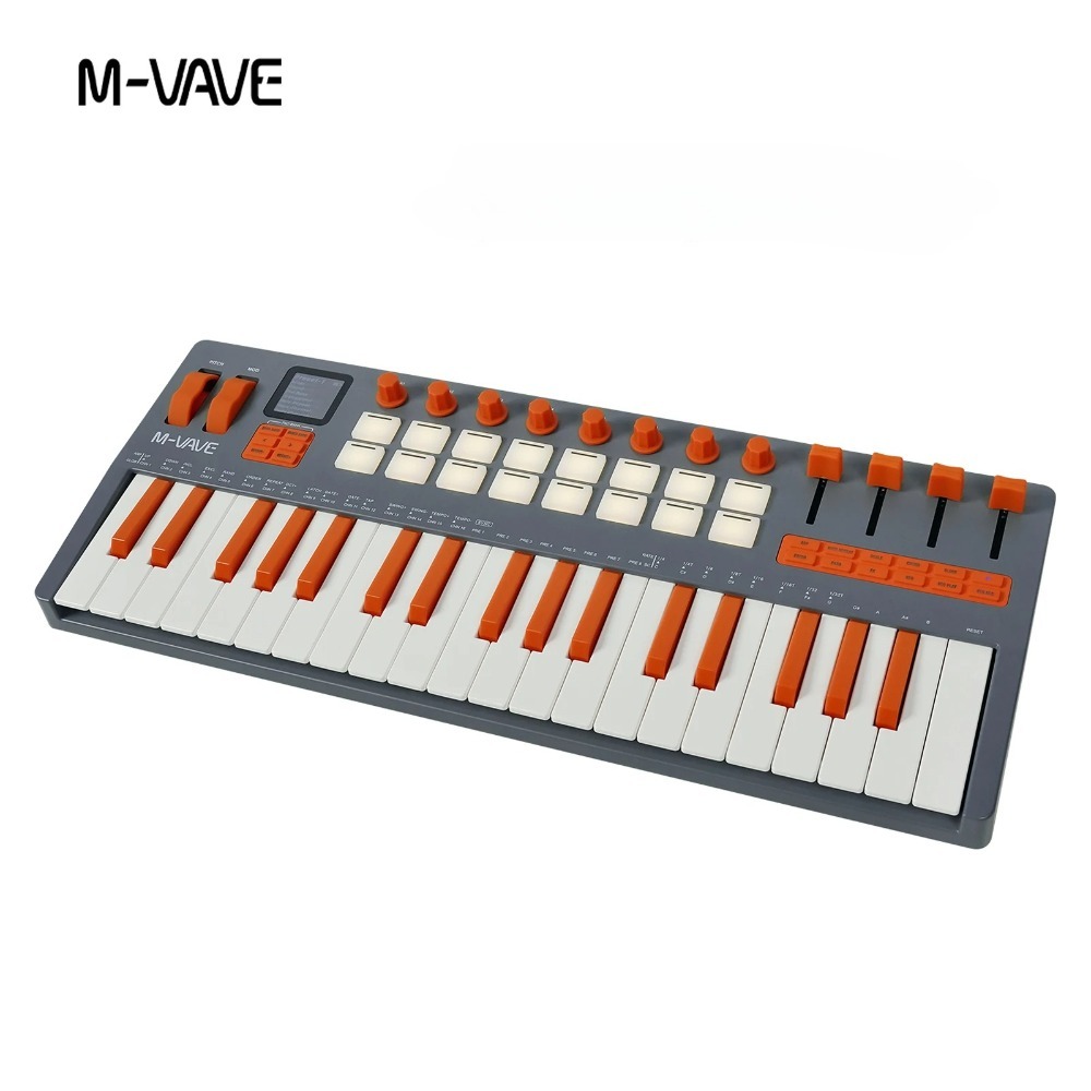 M VAVE SMK-37 Elite MIDI Keyboard 8 Encoders 37-Key Controller 16 Pads Supports Bluetooth Connection