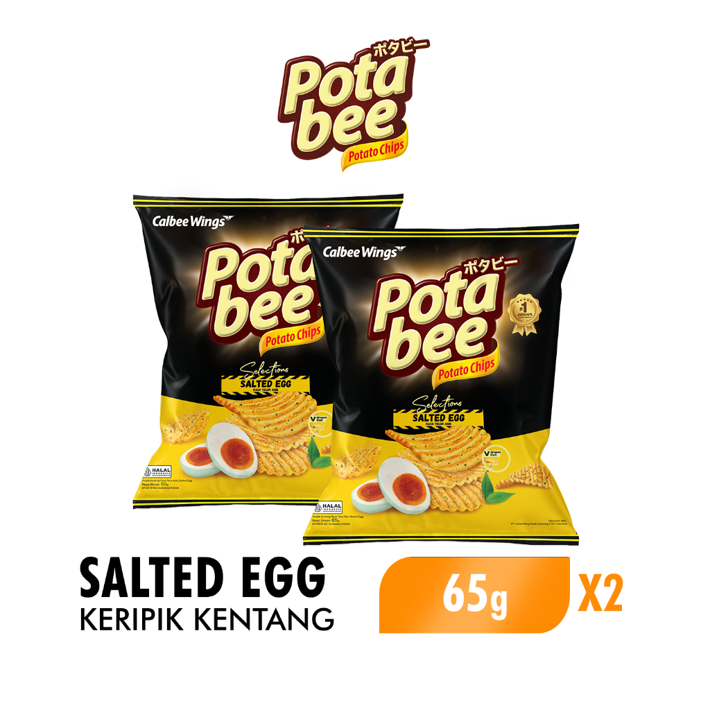 Potabee Keripik Kentang Selections Salted Egg 65 Gr x2