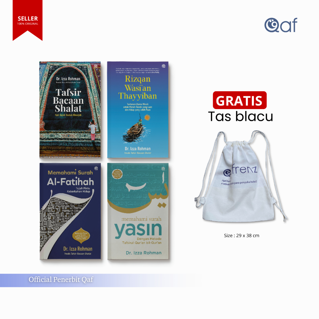 PAKET LENGKAP 4 Buku | Tafsir Bacaan sholat + Rizqan wasia + Al-Fatihah + Yasin | karya Dr.Izza Rahm