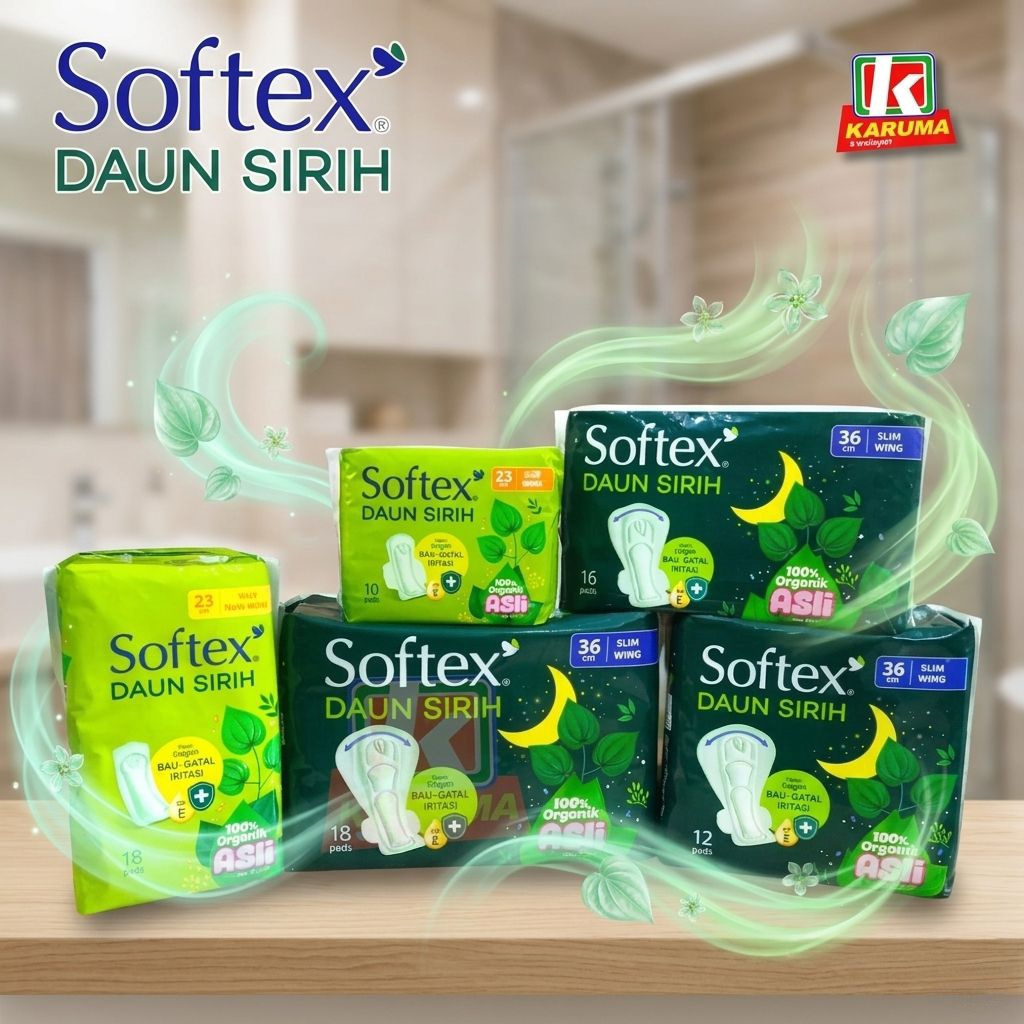 Softex Daun Sirih | Softex Daun Sirih Reguler Flow | Softex Daun Sirih Slim ( Wing/Non Wing )