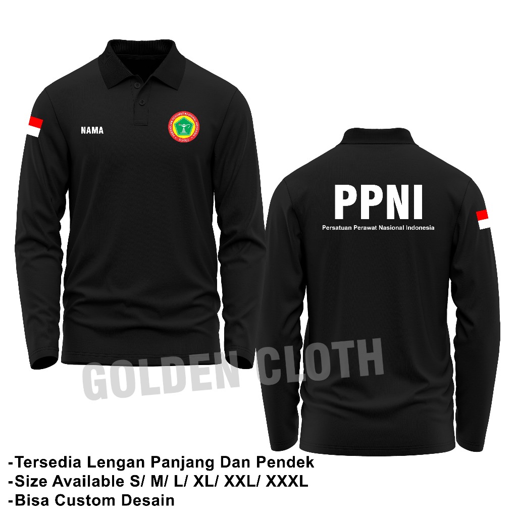 KAOS KERAH PPNI INDONESIA PERSATUAN PERAWAT LENGAN PANJANG UNISEX