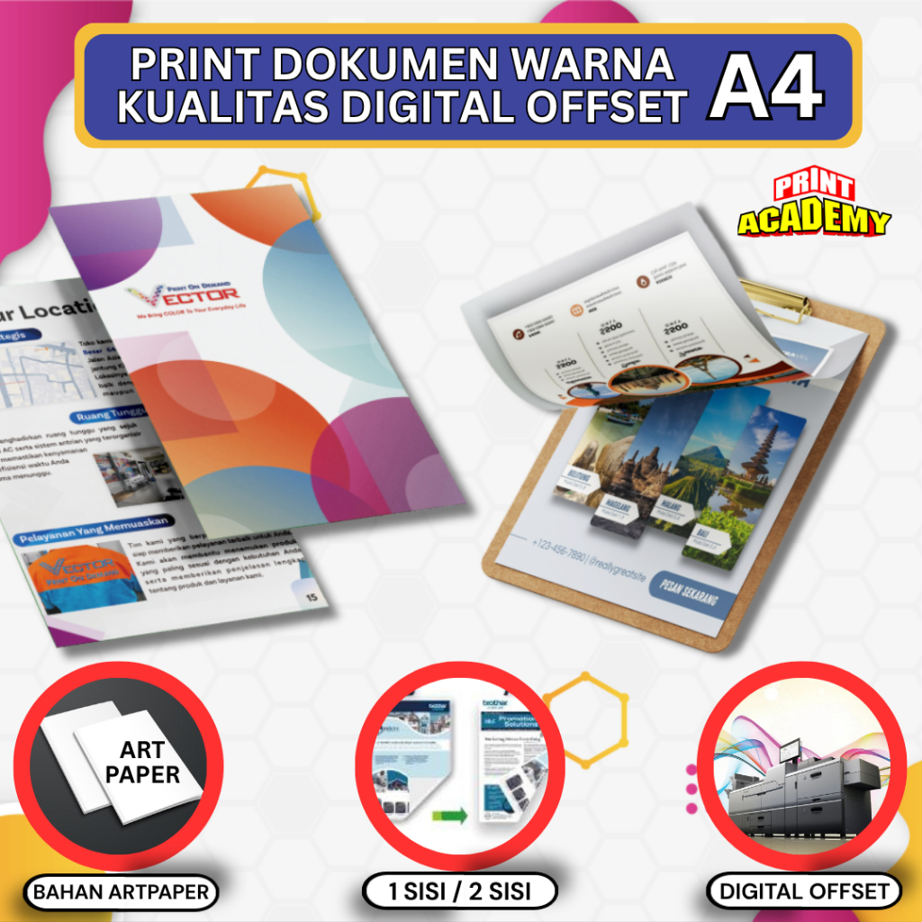 CETAK DOKUMEN / PRINT DOKUMEN FULL COLOR ART PAPER KUALITAS DIGITAL OFFSET ARTPAPER A4