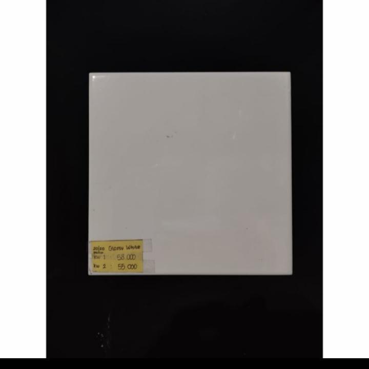 20X20 GLOSSY WHITE KW 2 KERAMIK LANTAI PUTIH POLOS MULIA