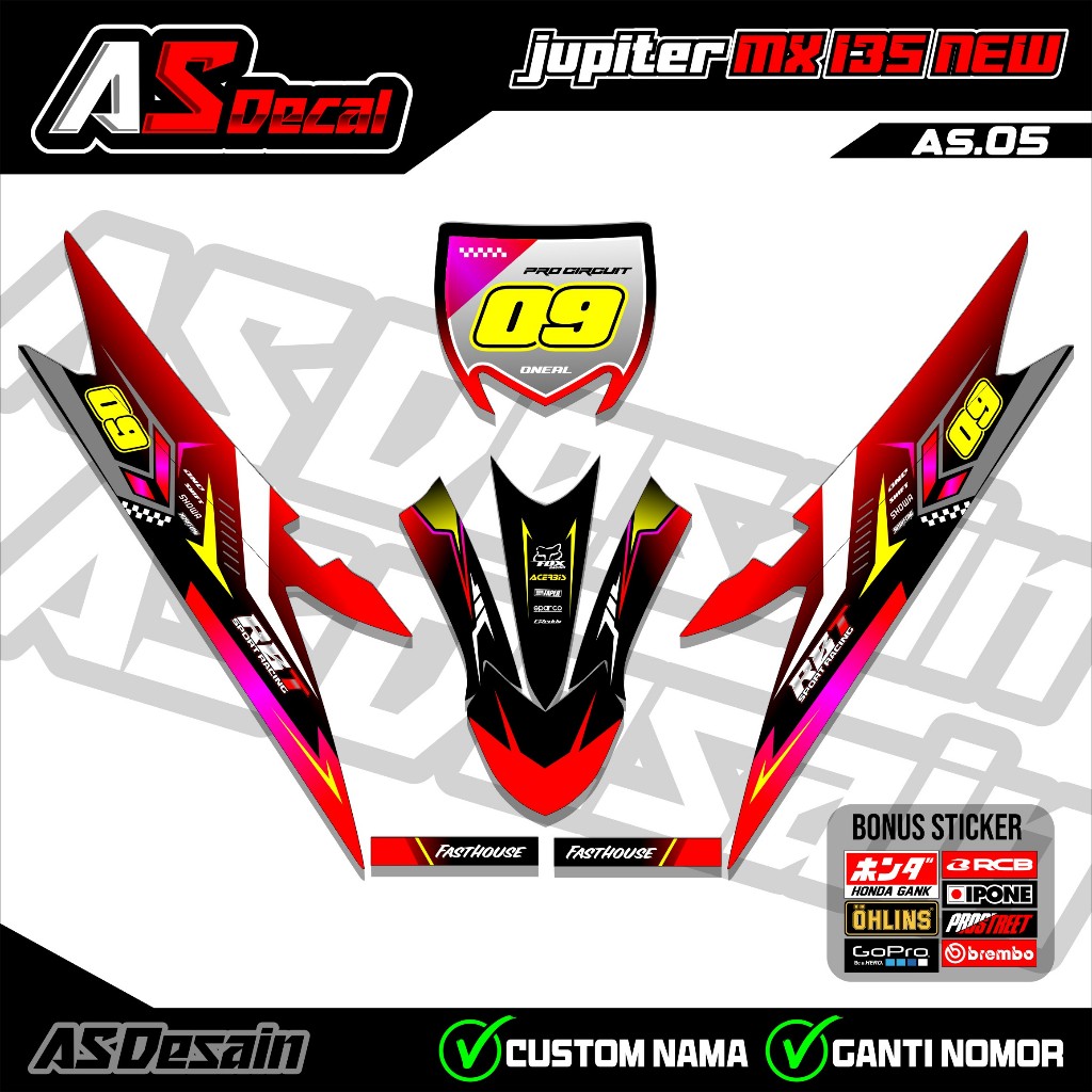 (Bisa Cod) Sticker RBT STRIPING MOTOR JUPITER MX 135 NEW SEMI FULL BODY MOTOR RBT BEBEK MODIF SUPERM