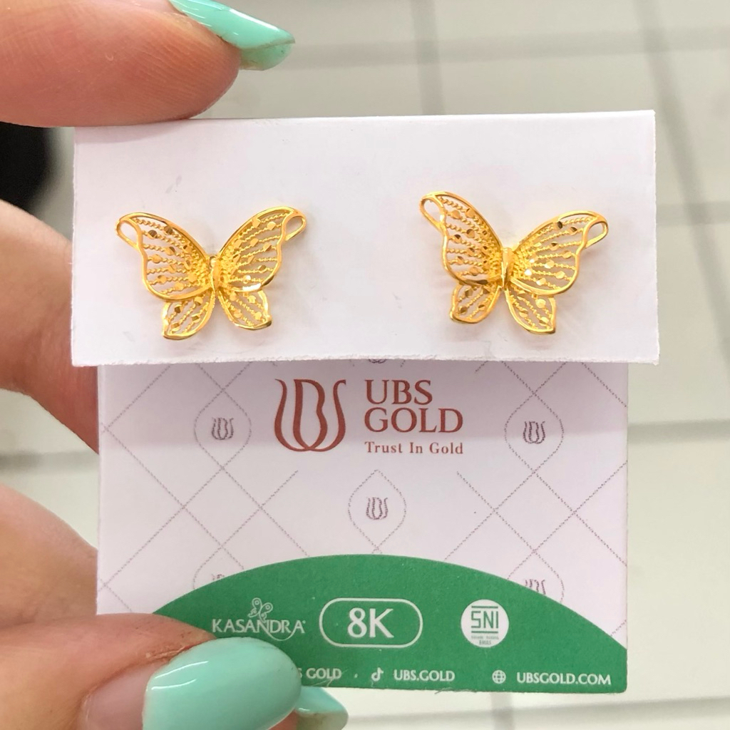 MA16- GIWANG KUPU KERAWANGAN UBS 1.13GR KADAR 8K ULIR EMAS