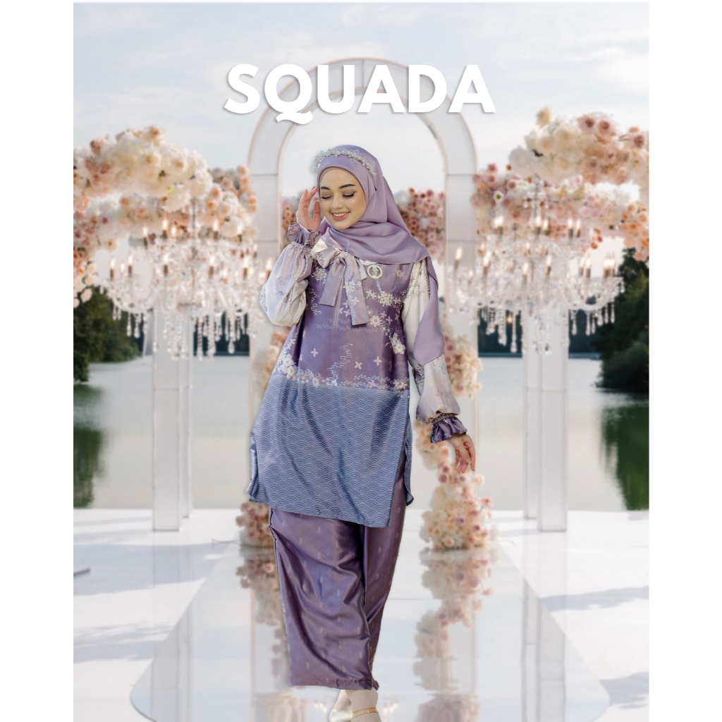 SQUADA | One Set Tunic Stelan Silk Premium Set Kulot Pesta Kondangan Nikahan Lamaran Jumbo Size
