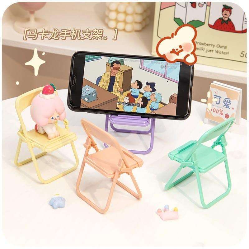 (B88)STAND HOLDER HP SERBAGUNA HOLDER HP MOTIF UNIK KURSI LIPAT MINI