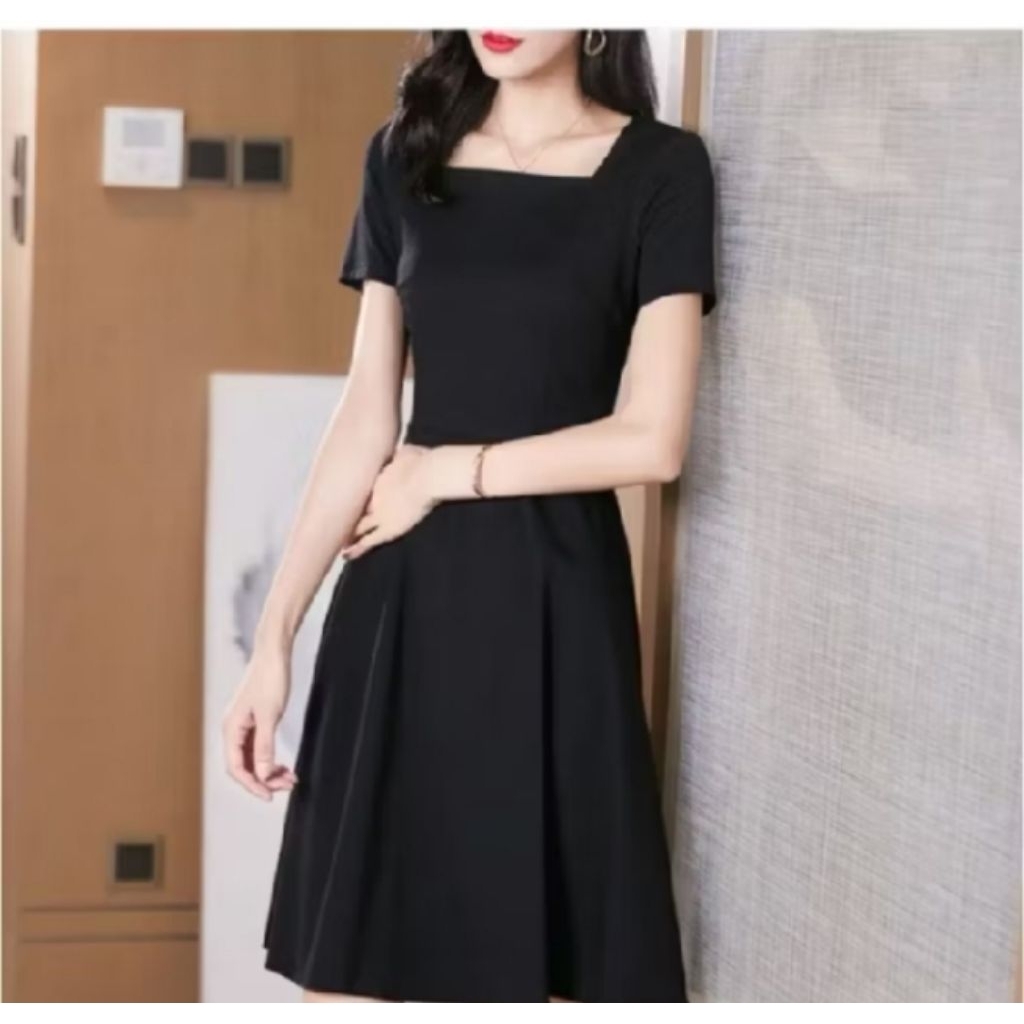 Homedress Debora, dress kasual remaja, dress santai terkin, dres wanita polos lengan pendek
