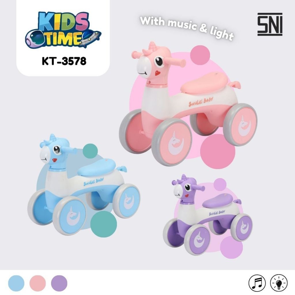 Mainan Sepeda Balita Ride On Roda Empat Kids Time KT 3578