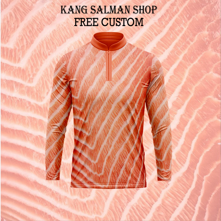 Kaos Motif DAGING IKAN SALMON Pria FULLPRINT 3D Keren