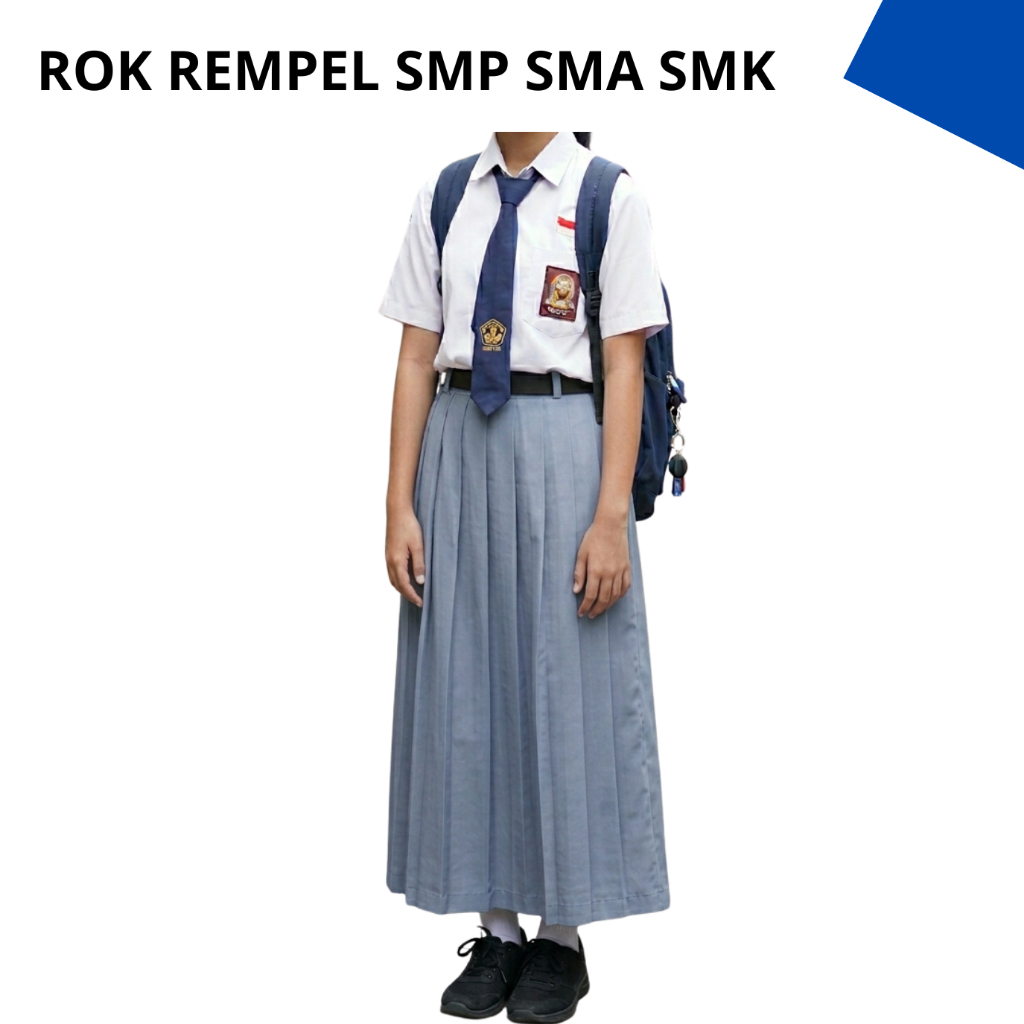 Rok Rempel Hitam Sekolah Panjang Model Kekinian Trendy Nyaman