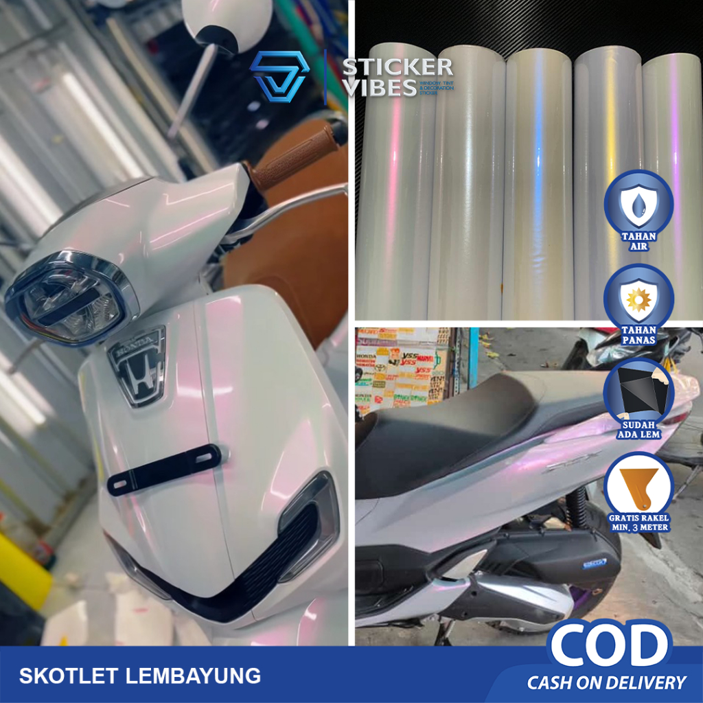 Sticker Skotlet Putih Lembayung Mutiara Glossy