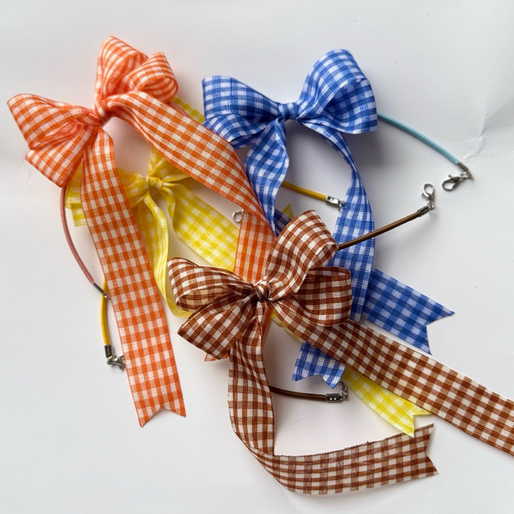 konektor masker pita hijab/konektor masker pita kotak kotak lucu/aksesoris hijab wanita