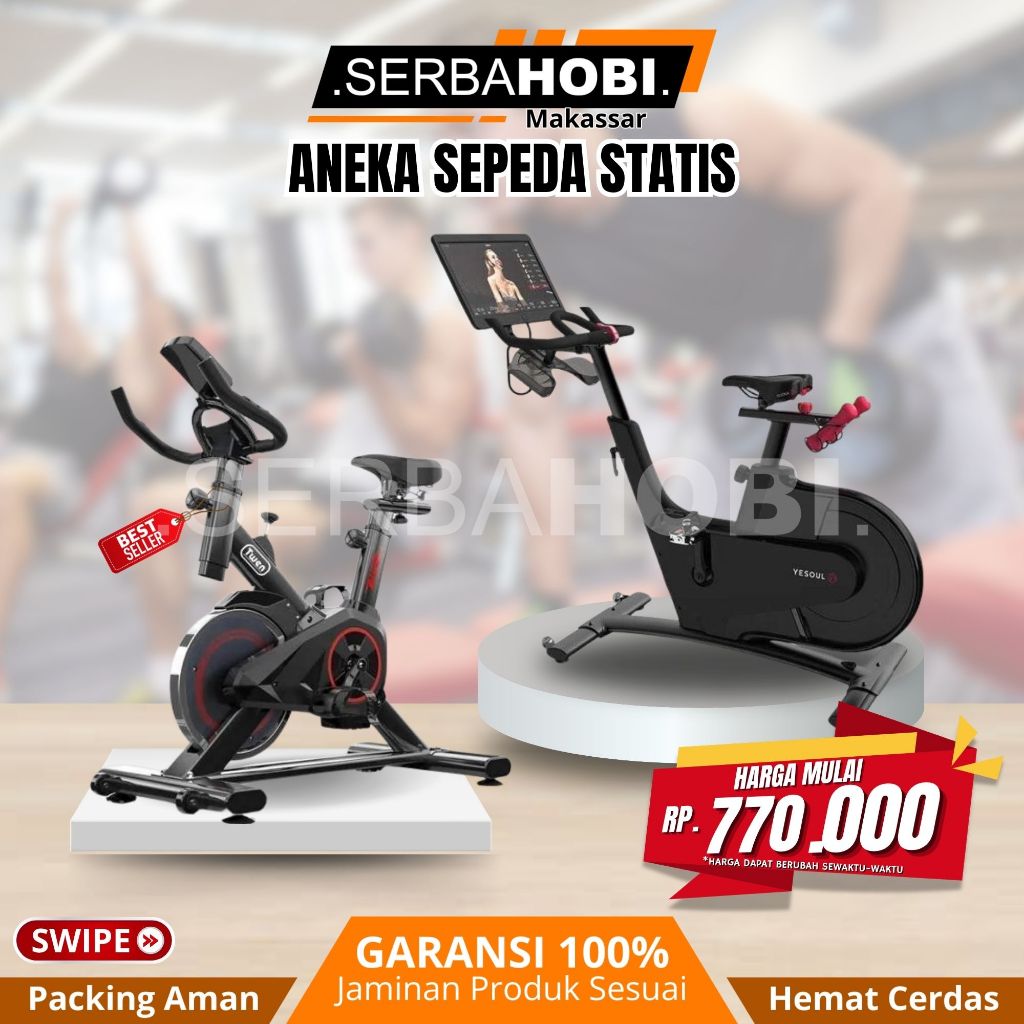 Sepeda Statis / Sepeda terapi lansia / Sepeda statis dengan fitur lengkap /  Spinning bike /  Sepeda