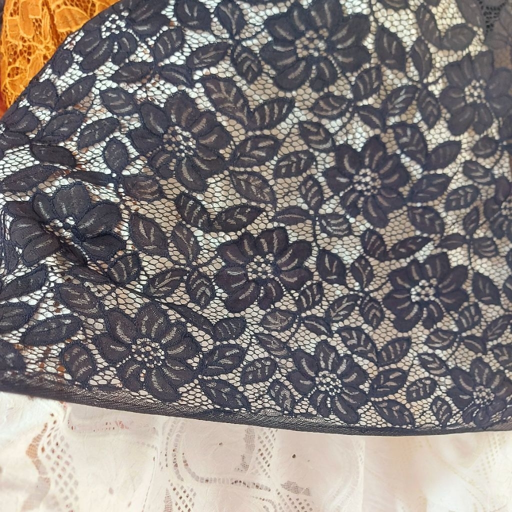 kain brokat premium - kain brokat luxury  - kain brokat meteran - kain brokat ( Hitam) 1Y