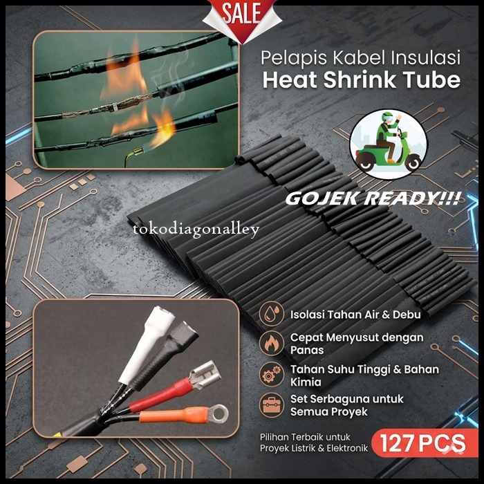 Selongsong Kabel Bakar Selongsong Pelapis Kabel Bakar Insulasi Heat Shrink Tube Isolator Kabel Bakar